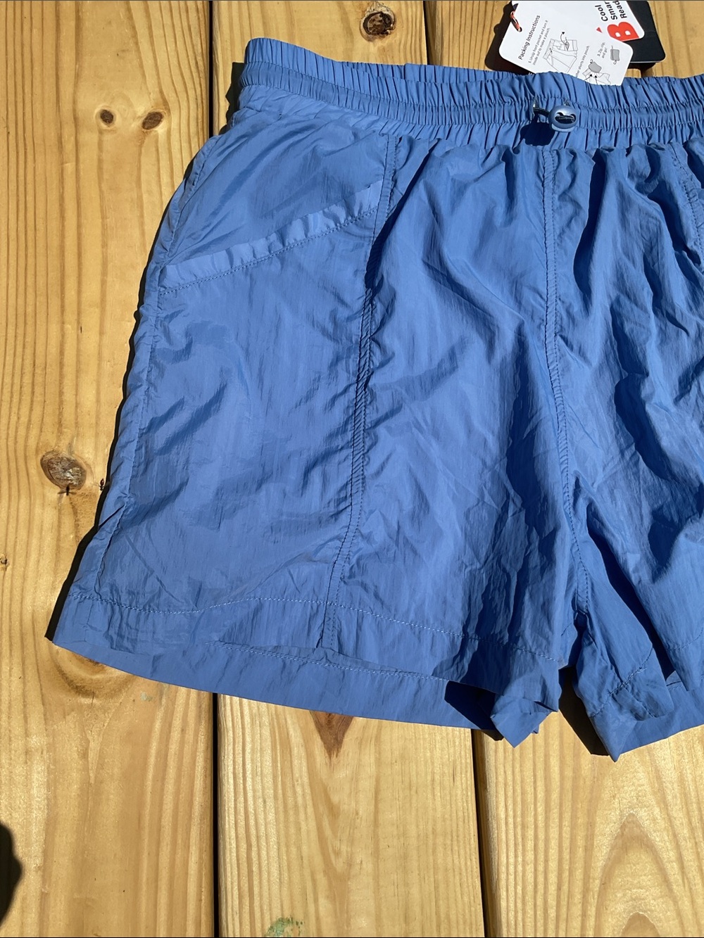 NWT Bass Outdoor Women’s Packable High Rise EBB&Flow Shorts In Blue Size Small - Picture 4 of 8
